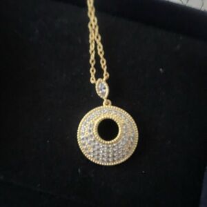 Gold and Silver Circle Pendant Necklace